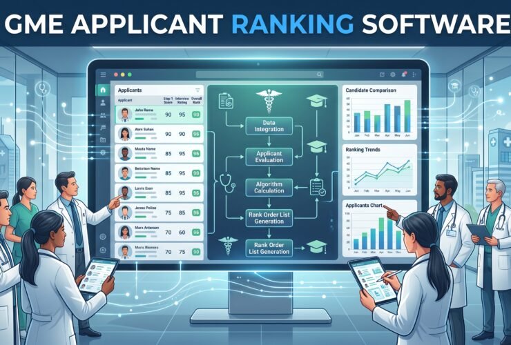 Program coordinator using GME applicant ranking software to score and rank residency candidates.