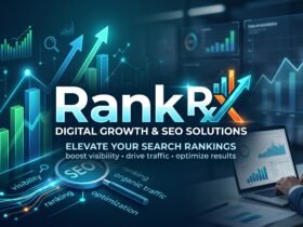 Comprehensive SEO growth framework showing technical audit, content optimization, and link building pillars.