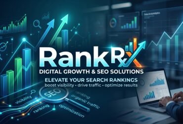 Comprehensive SEO growth framework showing technical audit, content optimization, and link building pillars.