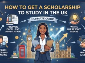 Student preparing documents to apply for a UK scholarship