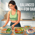 Balanced diet plate with whole grains, protein, and vegetables for sustained daily energy