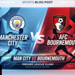 Manchester City vs Bournemouth Premier League match action at Etihad Stadium