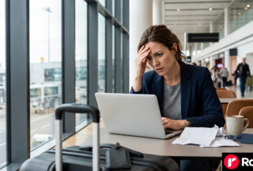 Traveler reviewing Faye travel insurance claim status on a mobile app