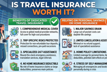 Traveler considering travel insurance for their upcoming trip.