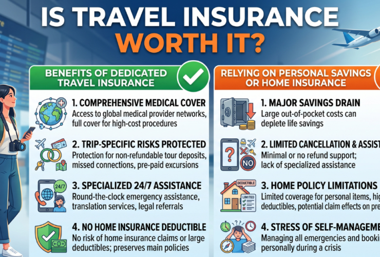 Traveler considering travel insurance for their upcoming trip.