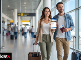 Traveler reviewing aaa travel insurance plan options on a laptop before a trip