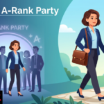 Player choosing to leave a rank party on a gaming main menu screen