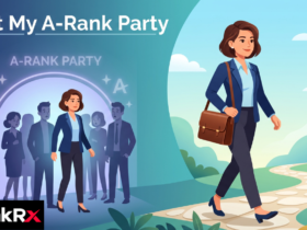 Player choosing to leave a rank party on a gaming main menu screen