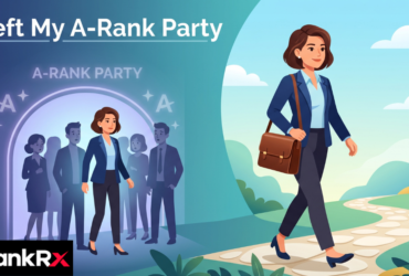 Player choosing to leave a rank party on a gaming main menu screen