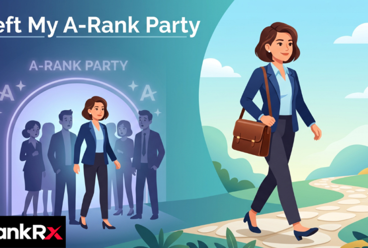 Player choosing to leave a rank party on a gaming main menu screen