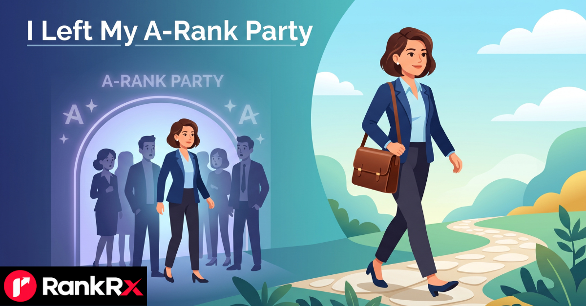 Player choosing to leave a rank party on a gaming main menu screen