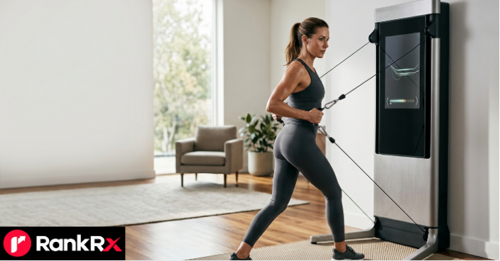 Home gym with equipment for a full body workout