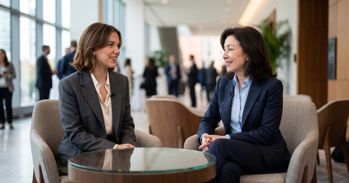 Millie Bobby Brown and Safra Catz business career comparison