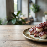 Anko dango red bean paste dumplings on a skewer