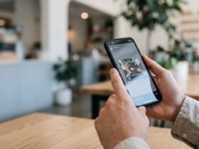 Phone showing Instagram and a music app with a troubleshooting checklist for music stopping