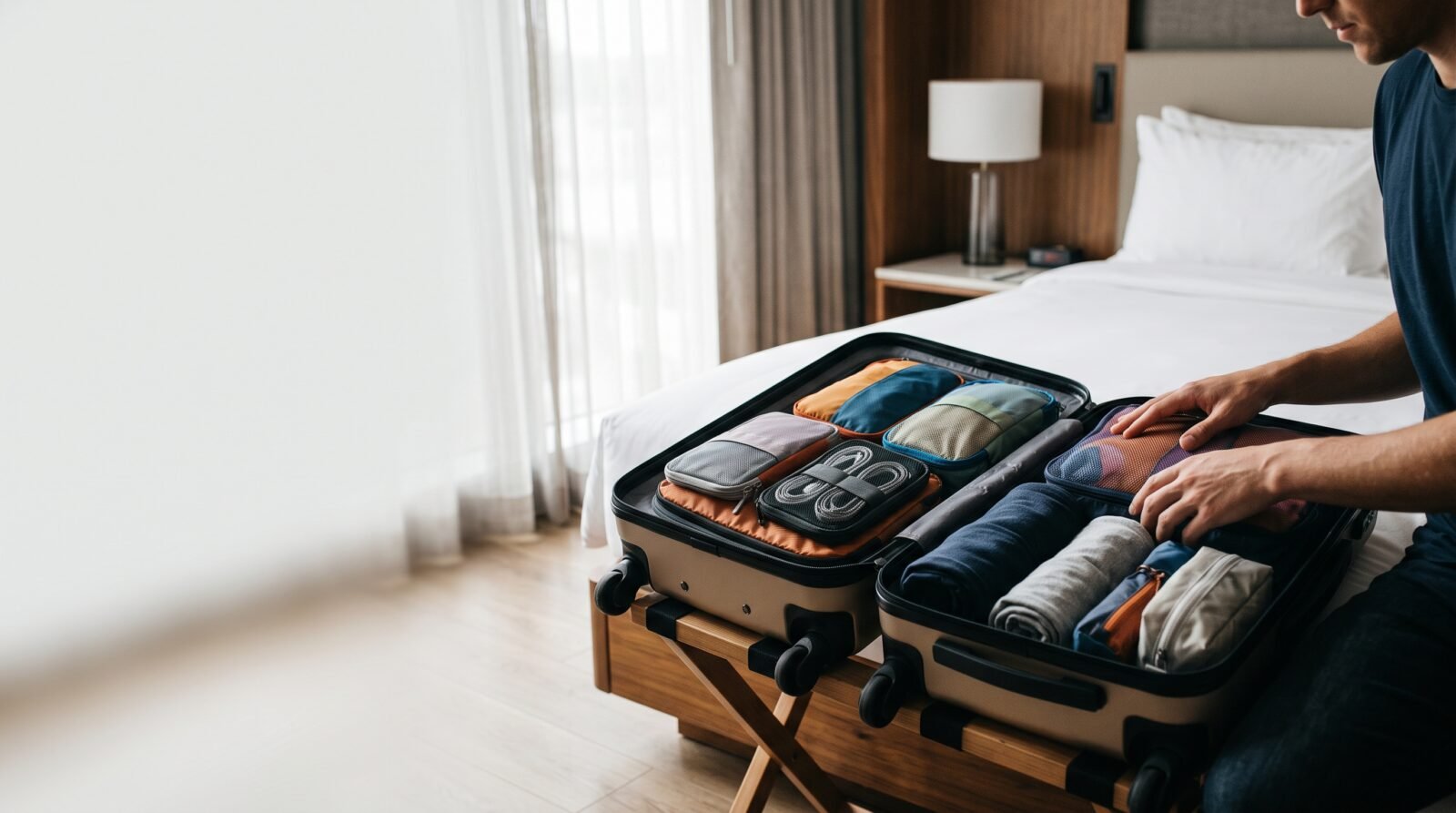 Person comparing hotels travel tweaks and room prices on a laptop